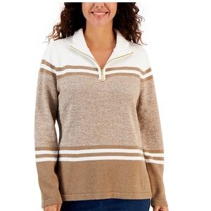 Karen Scott half zip Cotton sweater